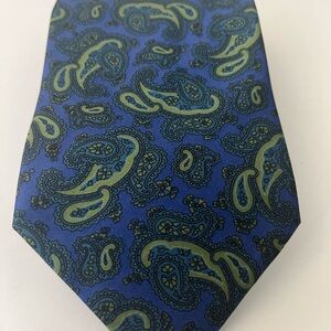 Fendi Blue and Green Paisley Tie